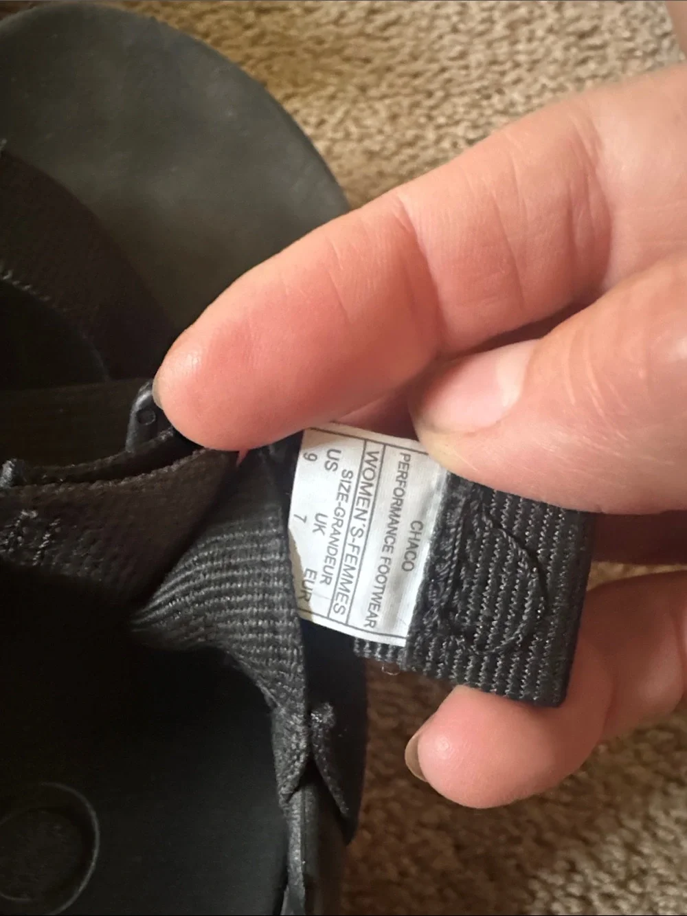 Chaco Black Slide Sandals with Adjustable Webbing